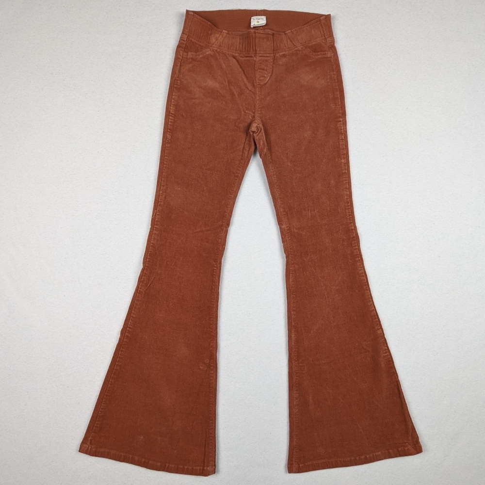 By Together Burnt Orange Denim Corduroy Bell Bottoms, Small